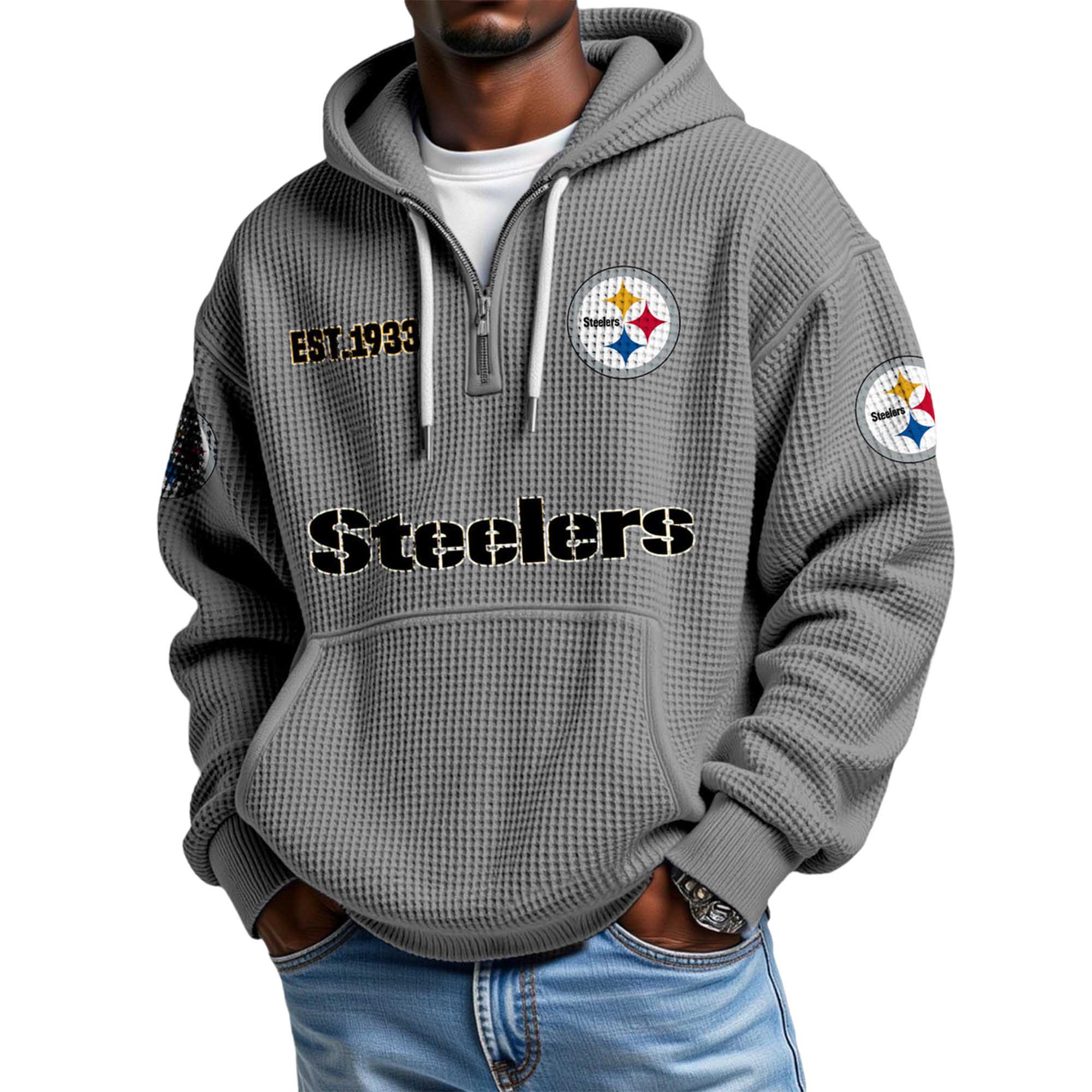 Steelers EST 1993 Waffle Quarter Zip Hoodie