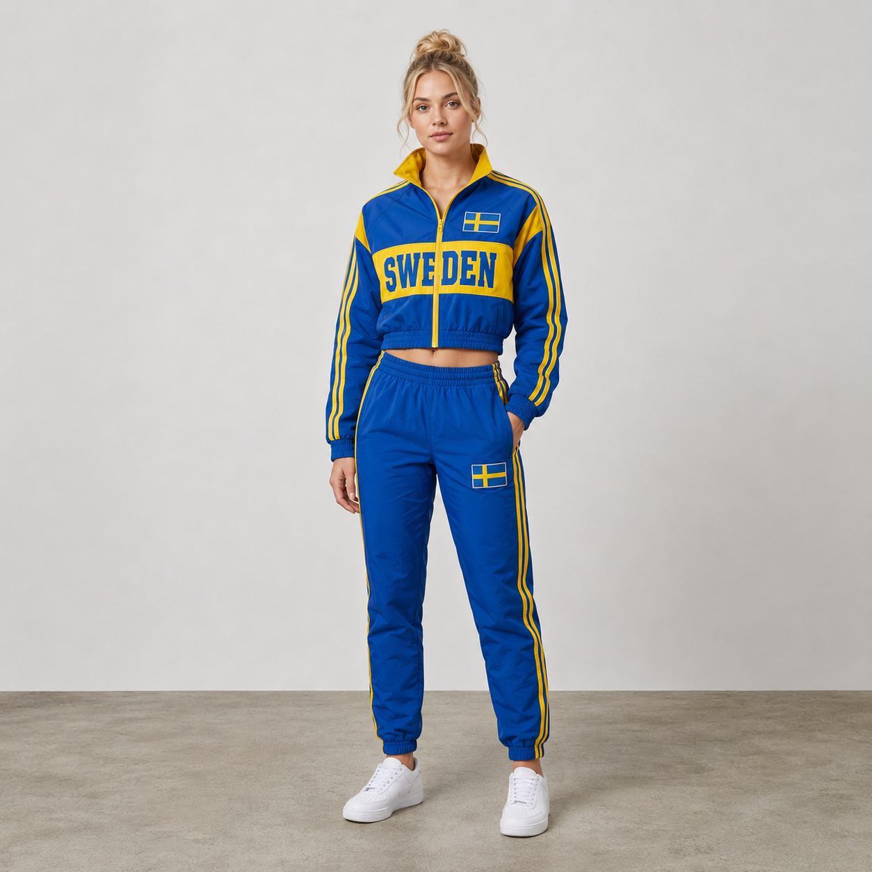 World Cup 2026 Themed Sweden Football Fan Sweatshirt And Jogger Set