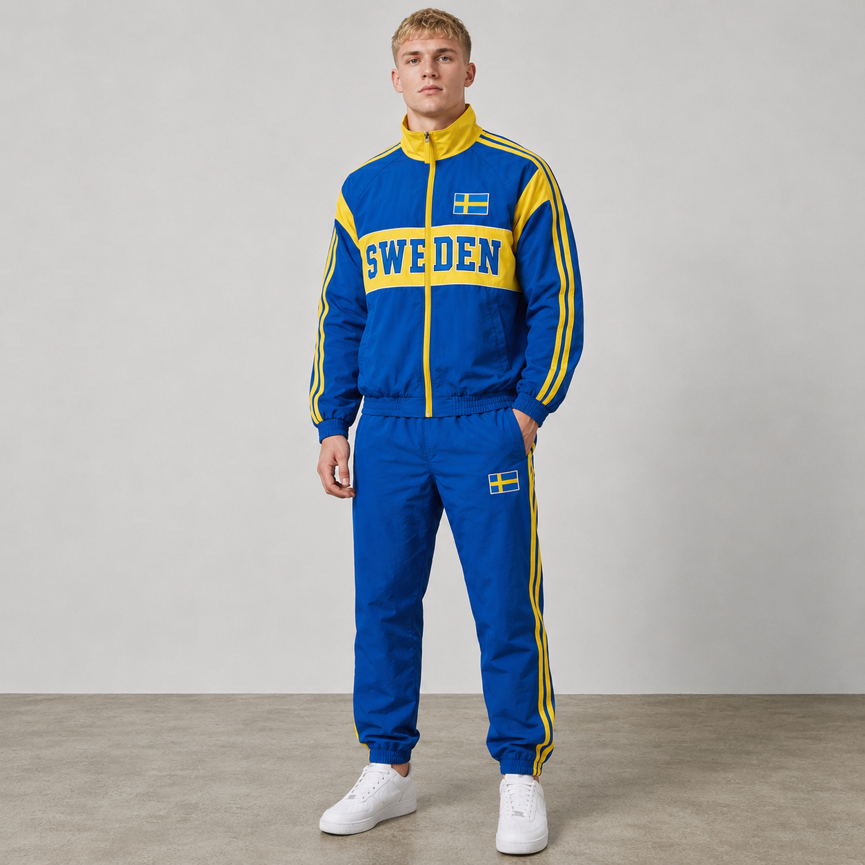 World Cup 2026 Themed Sweden Football Fan Sweatshirt And Jogger Set