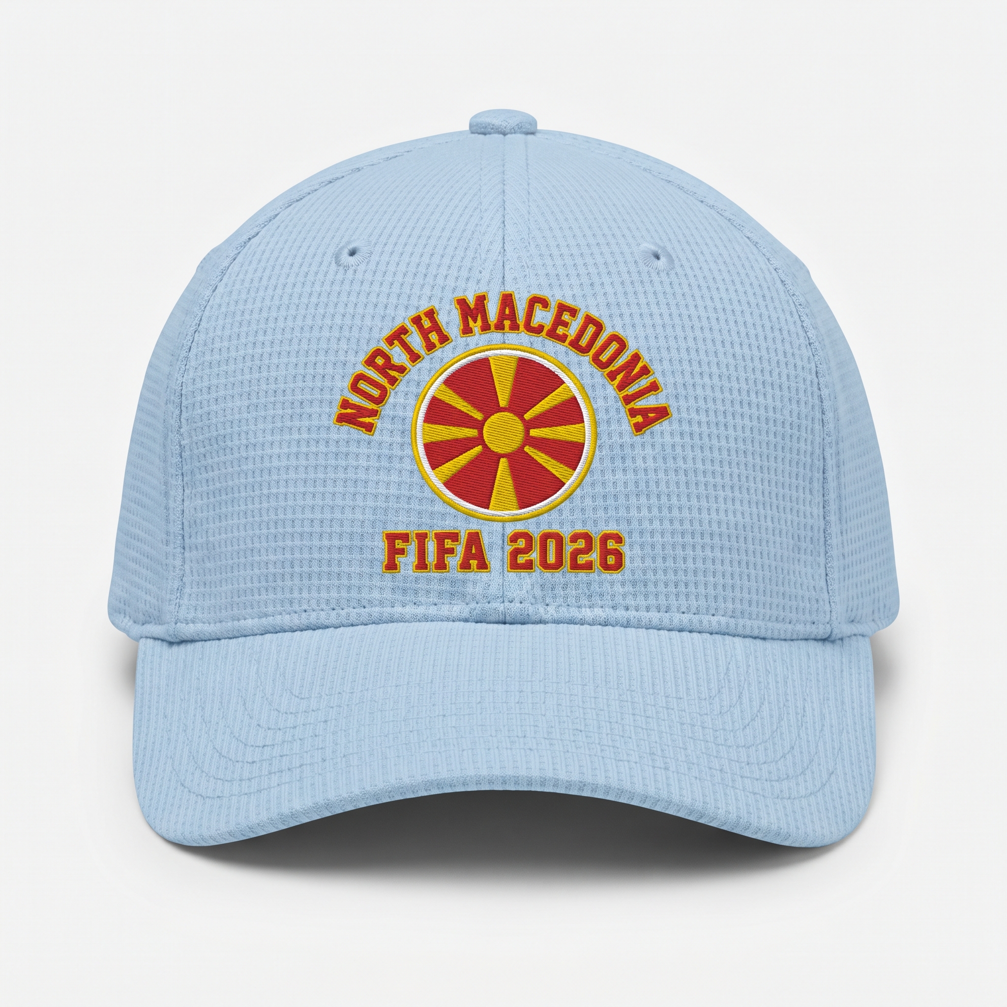 FIFA 2026 North Macedonia Waffle Knit Cap in Light Blue