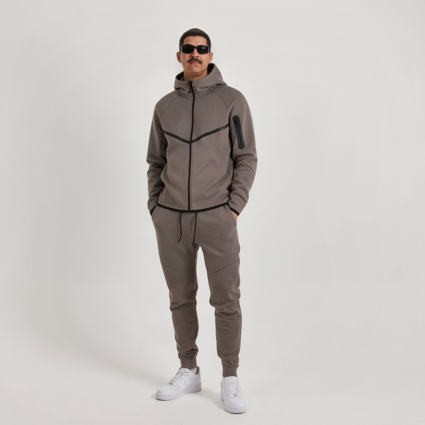 Tech Fleece Full Zip Hoodie Set For Men