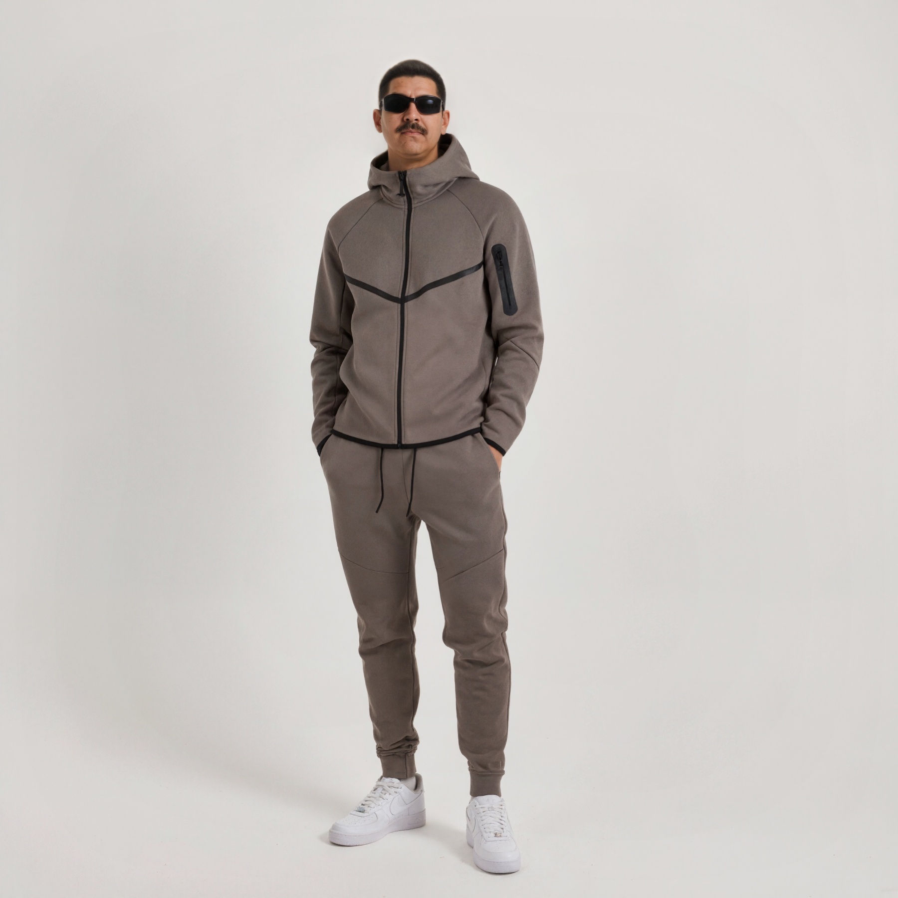 Tech Fleece Full Zip Hoodie Set For Men