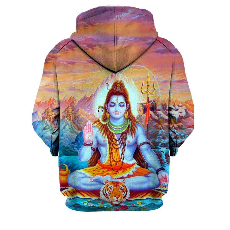 Artistic Spiritual Print Hooded Sweatshirt