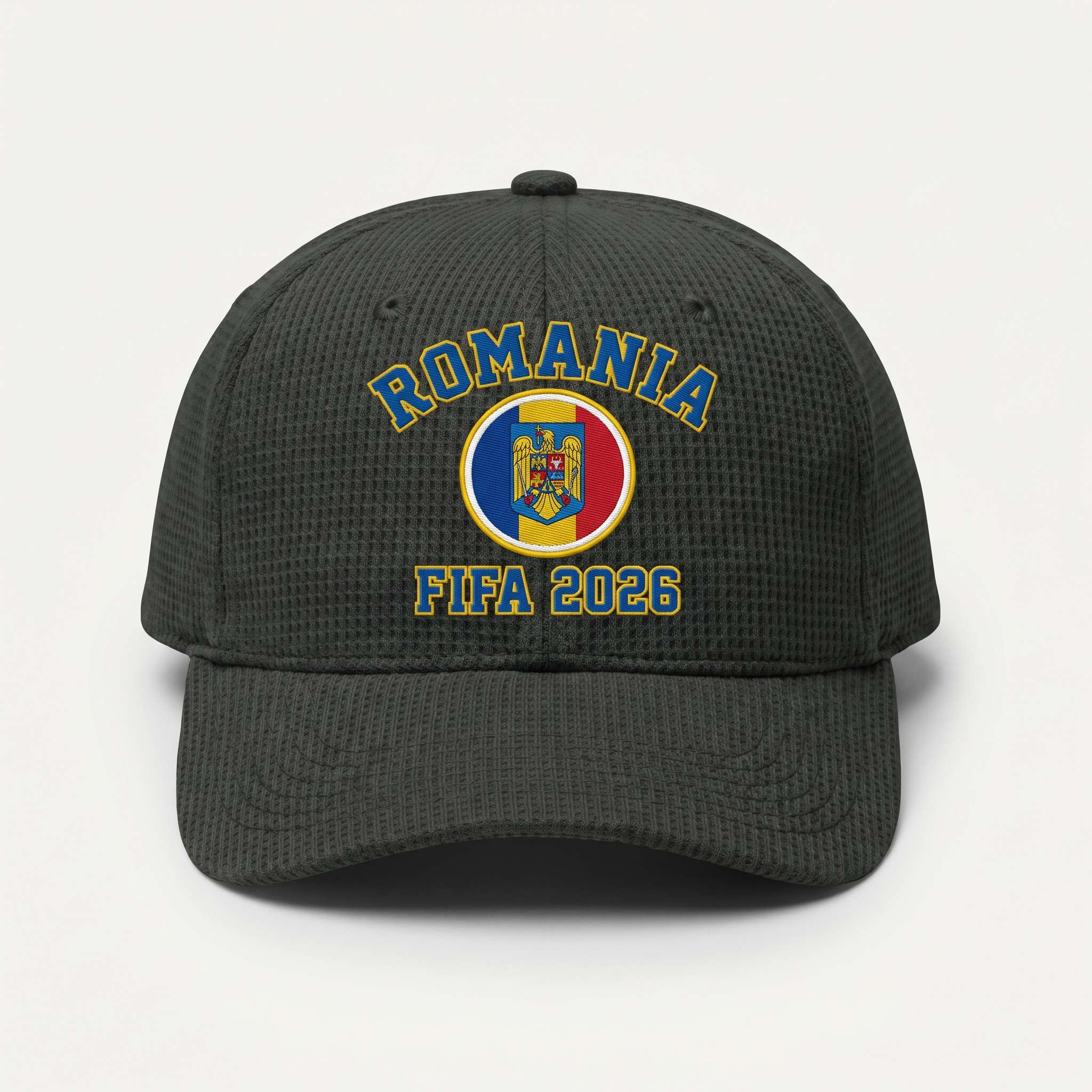 FIFA 2026 Romania Waffle Knit Cap in Dark Gray