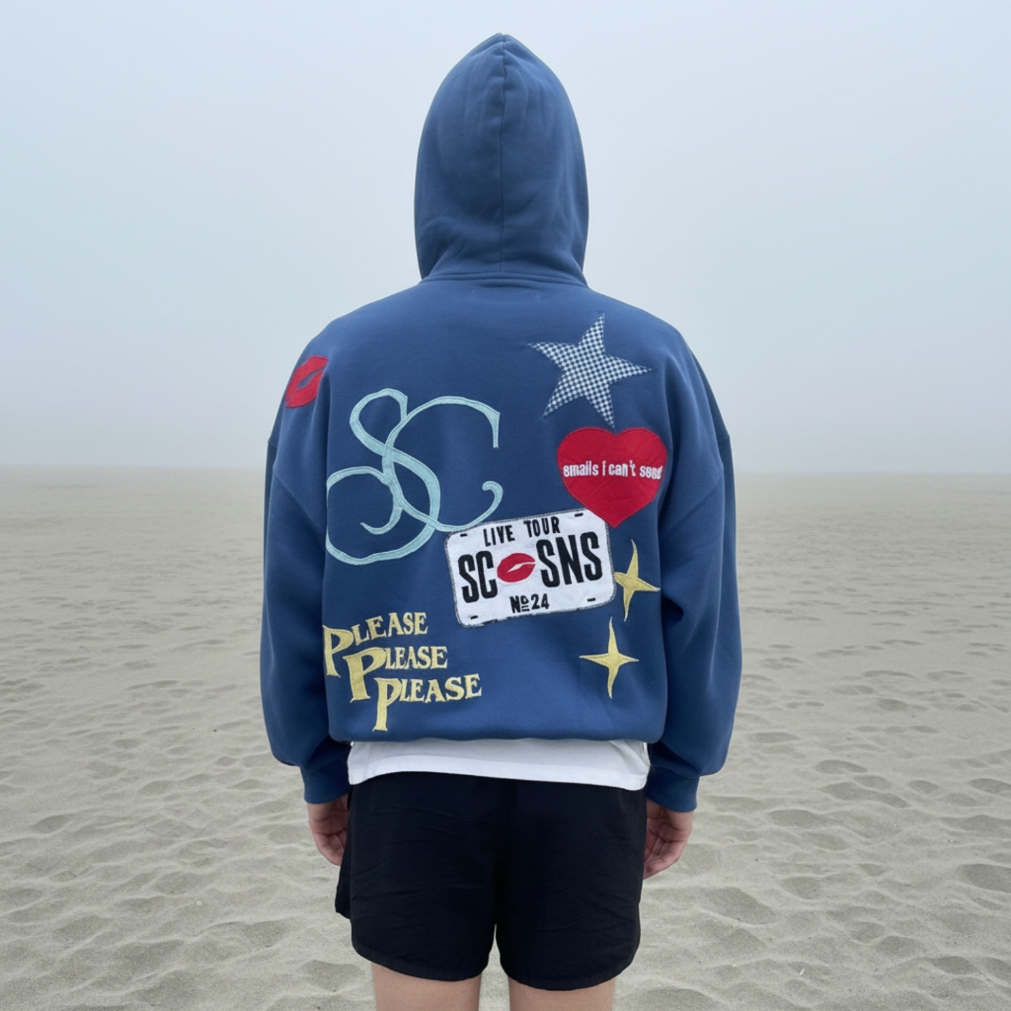 Unisex Graphic Hoodie with Embroidered Patches