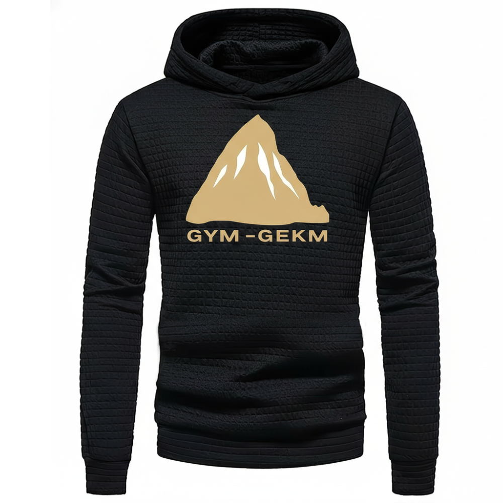 Jacquard Check Pullover Hoodie With Hoodie For Casual And Training Wear