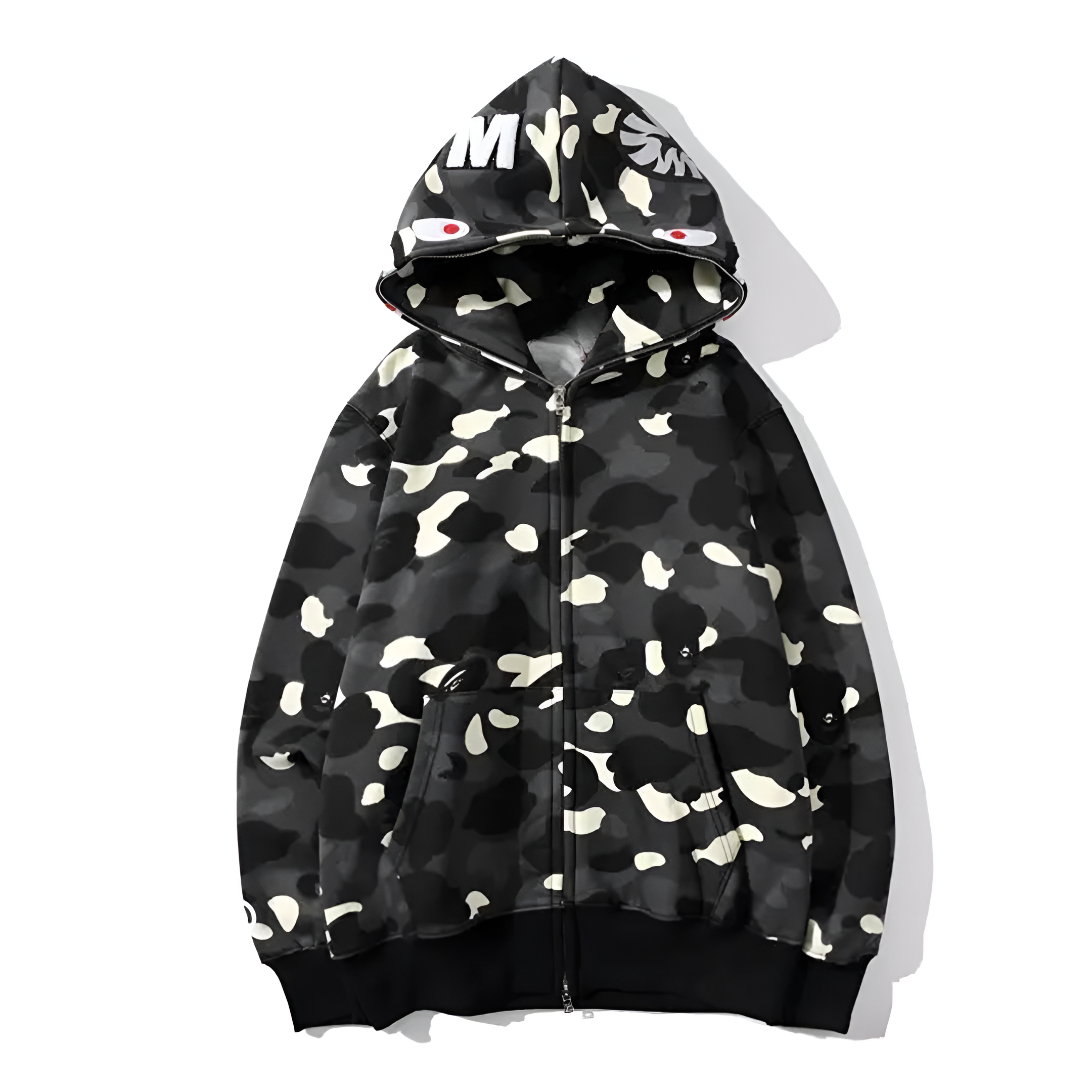 Double Capped Shark Head Hoodie for Men