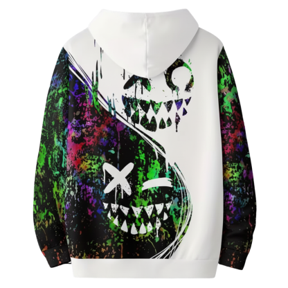 Geometric Pattern Polyester Knit Regular Fit Stretch Hooded Sweatshirt
