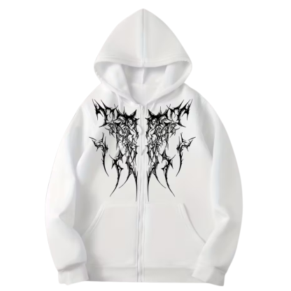  Polyester Blend Casual Zip Up Sweatshirt Hoodie With Kangaroo Pocket