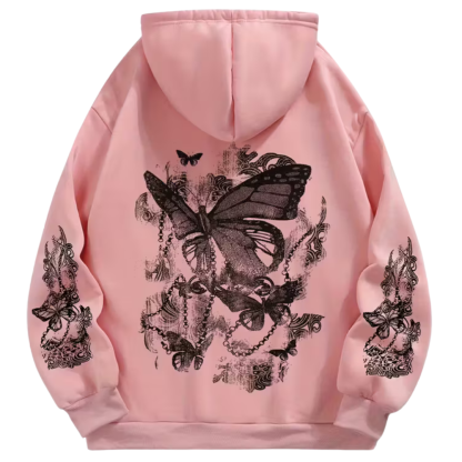 Floral Graphic Print Casual Drawstring Hoodie
