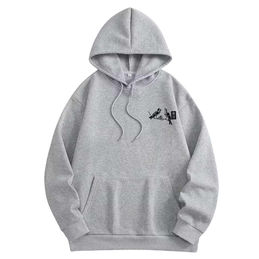 Geometric Pattern French Terry Casual Hoodie