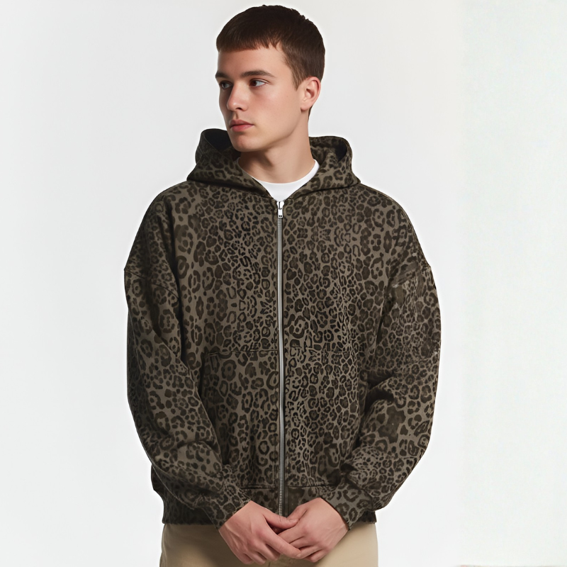 Nocturne Beast Leopard Zip Hoodie