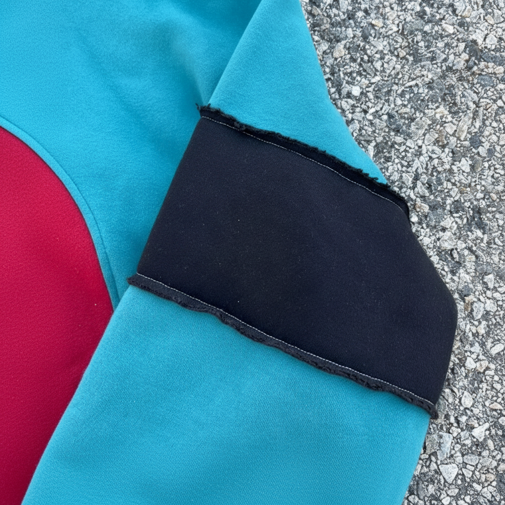 Cartoon Monster Hooded Sweatshirt With Half Zip Closure