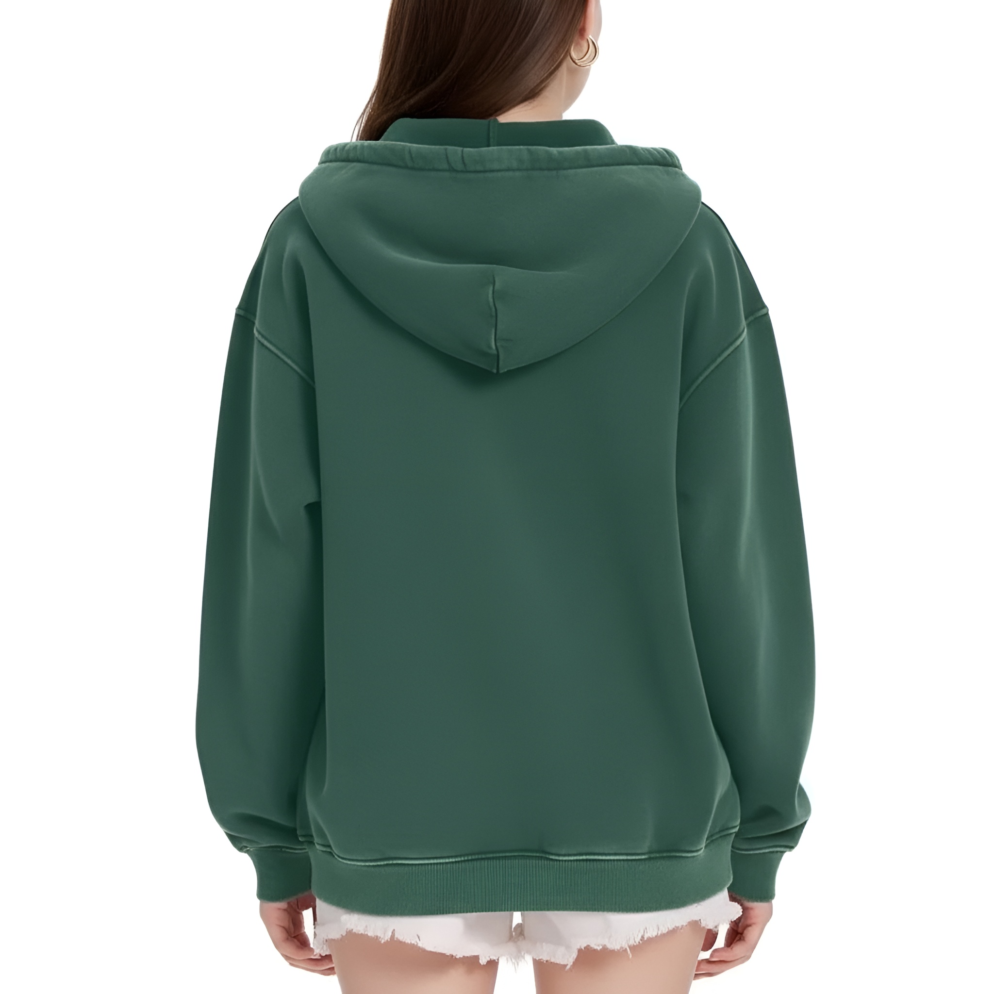 Oversized Hoodie for Women Heavyweight Fleece Half Zip Pullover with Kangaroo Pocket