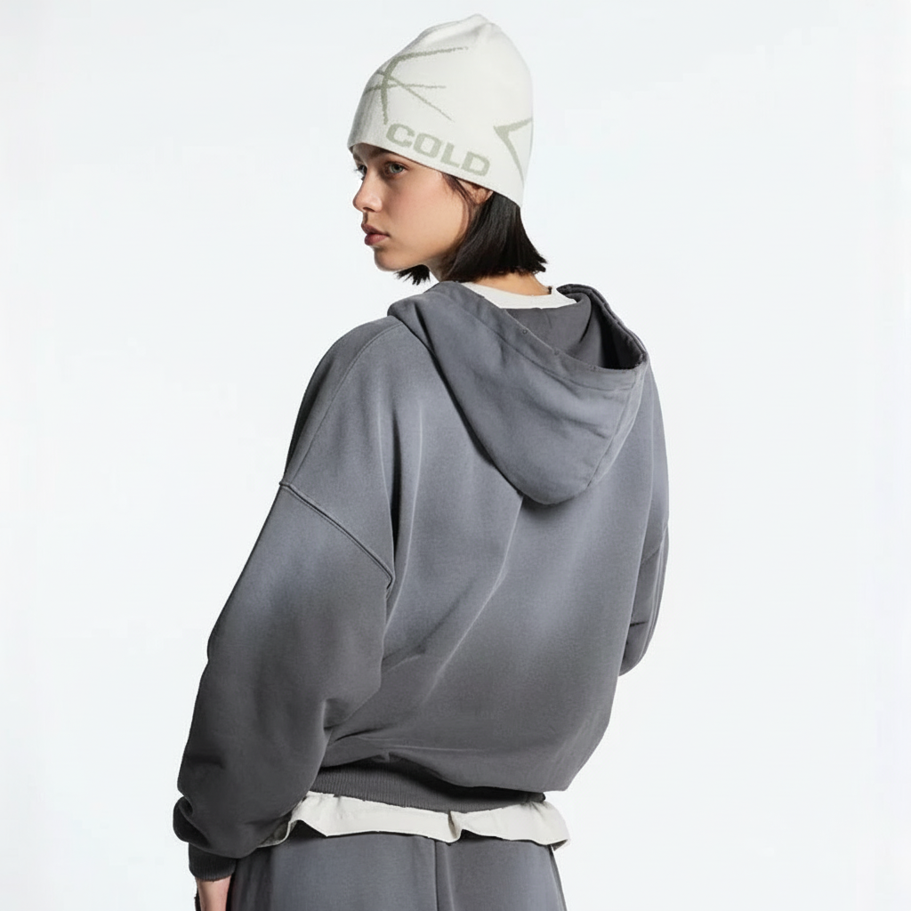 Full Zip Hoodie With Graphic Print