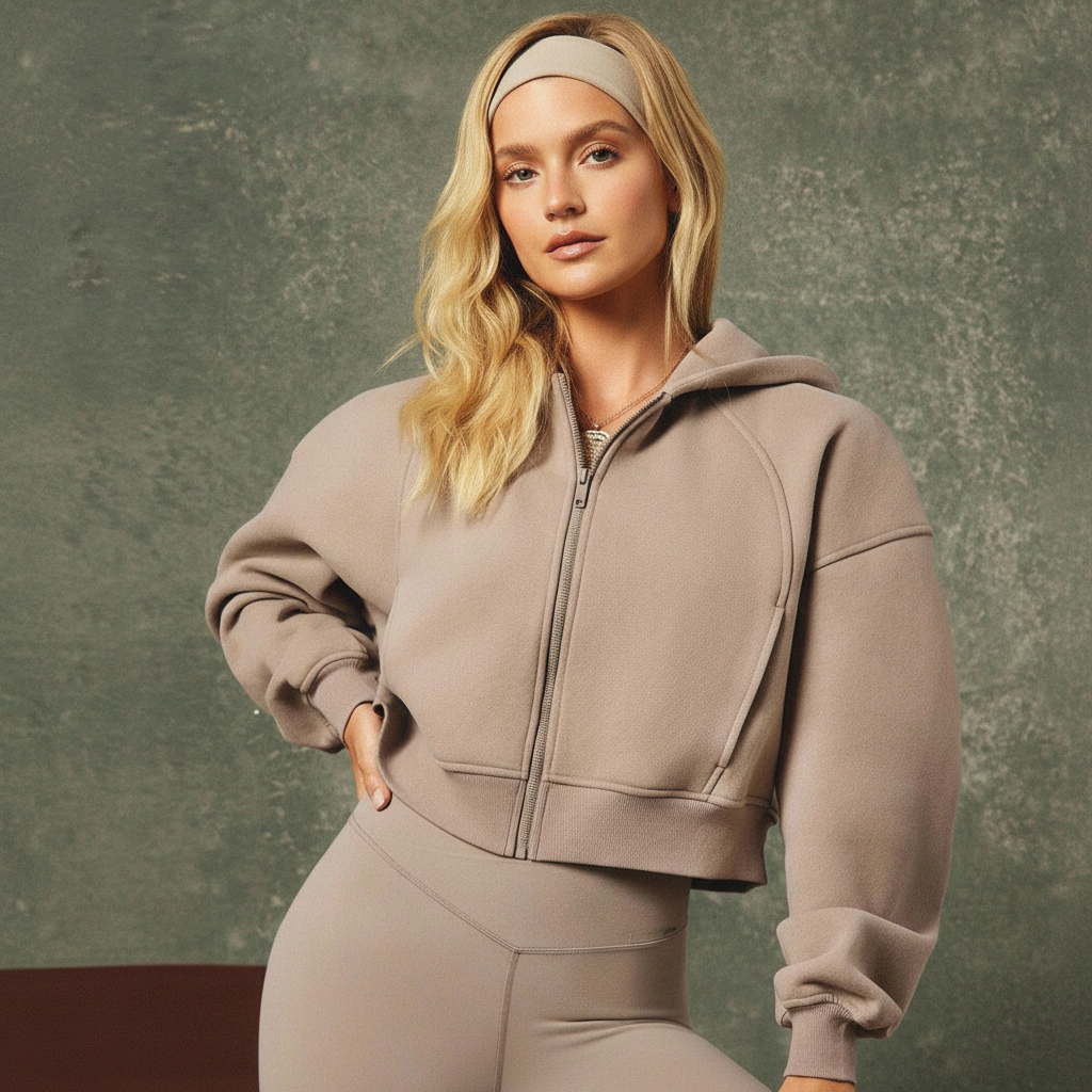 Everyday Fleece Soft Warm Lightweight Relaxed Fit Cropped Hoodie Sweatshirt