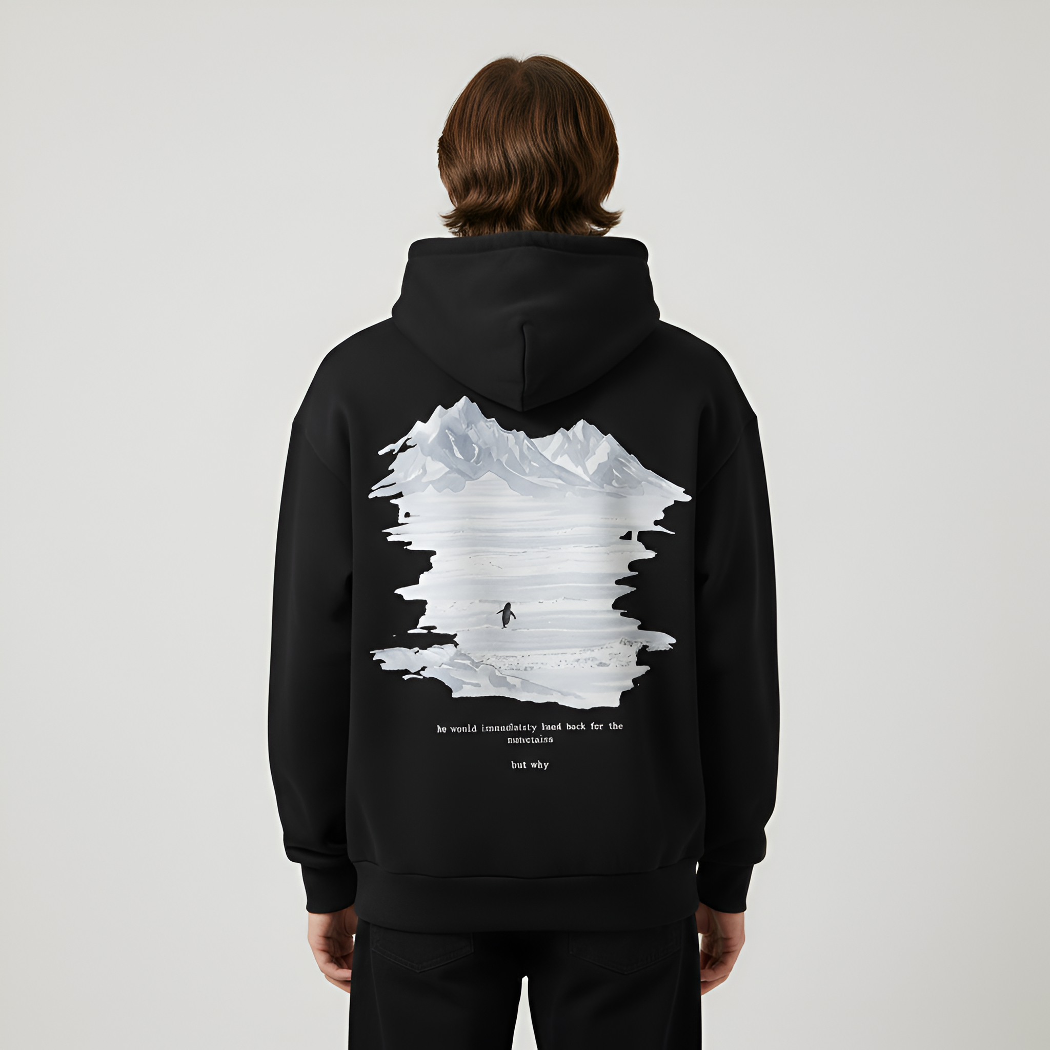 Penguin Graphic Printed Oversized Streetwear Hoodie
