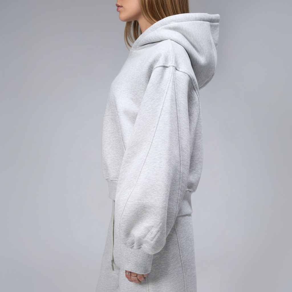 Scuba Tech Oversized Cropped Hoodie For Women