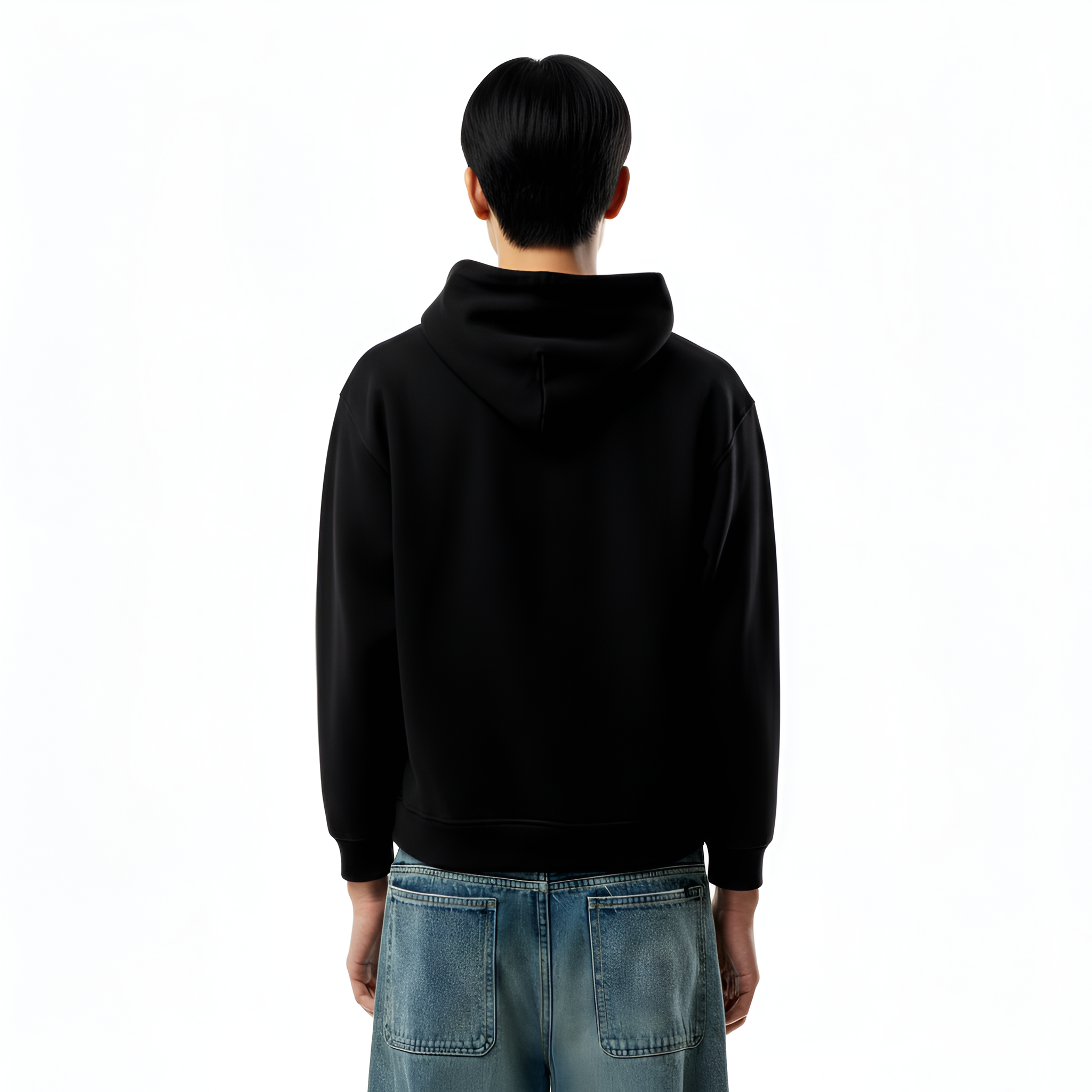 Men Black Solid Hoodie