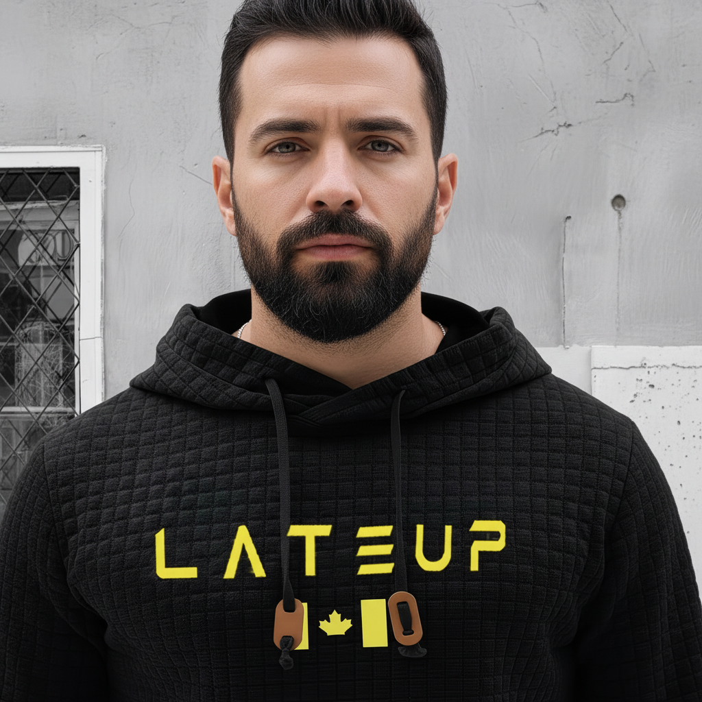 Jacquard Check Pullover Hoodie With Hoodie For Casual And Training Wear