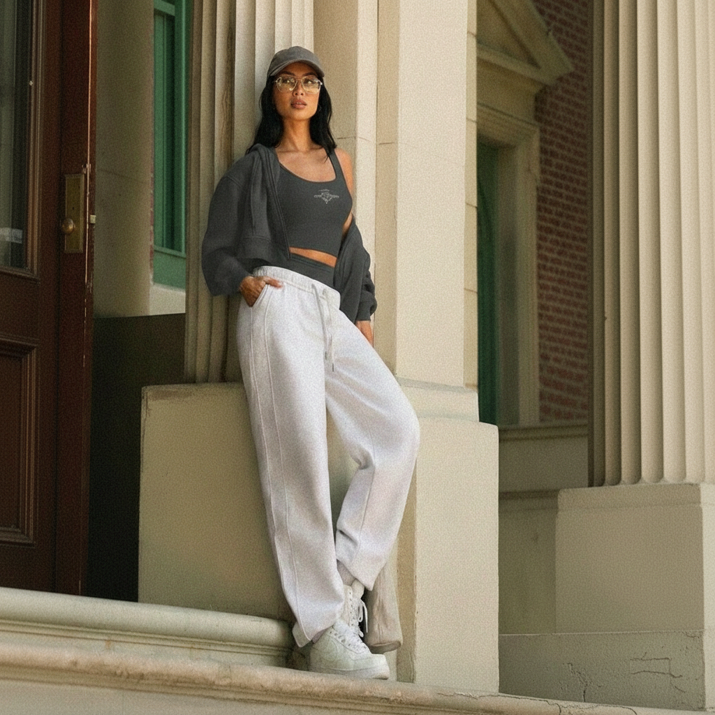 Cropped Fleece Zip Hoodie 