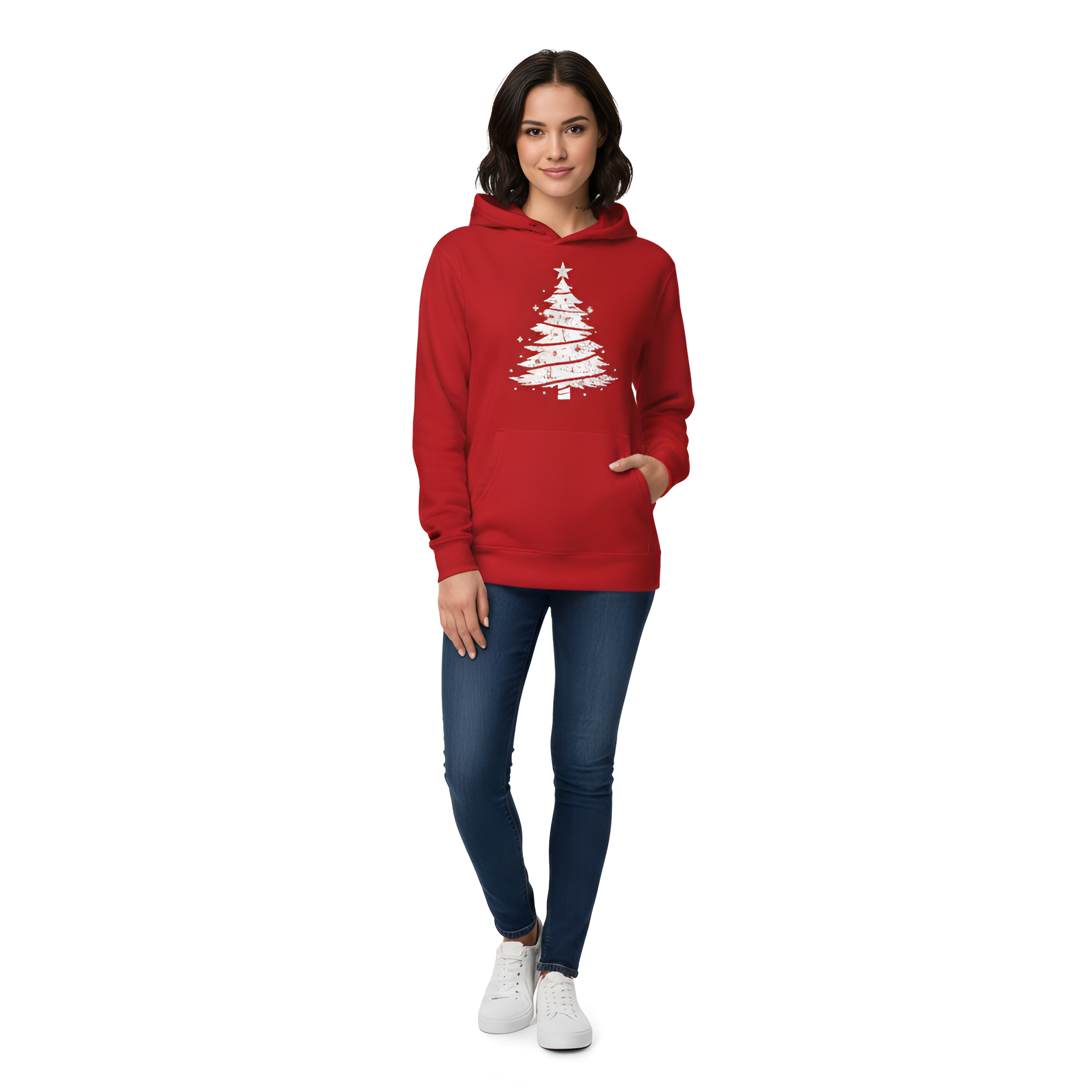 Christmas Snowflake Graphic Print Hoodie For Women
