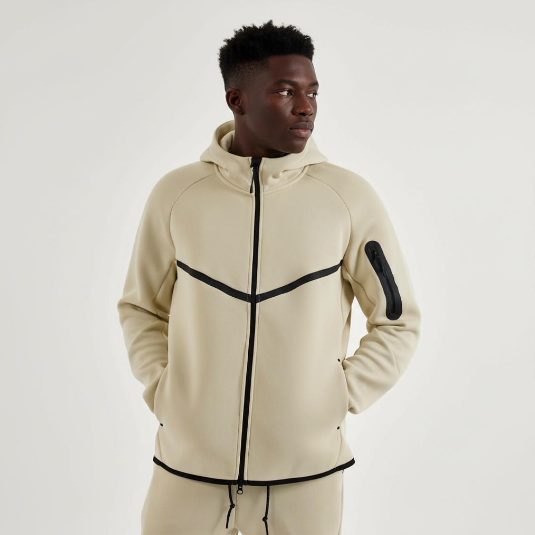 Full Zip Hooded Fleece Jacket For Men