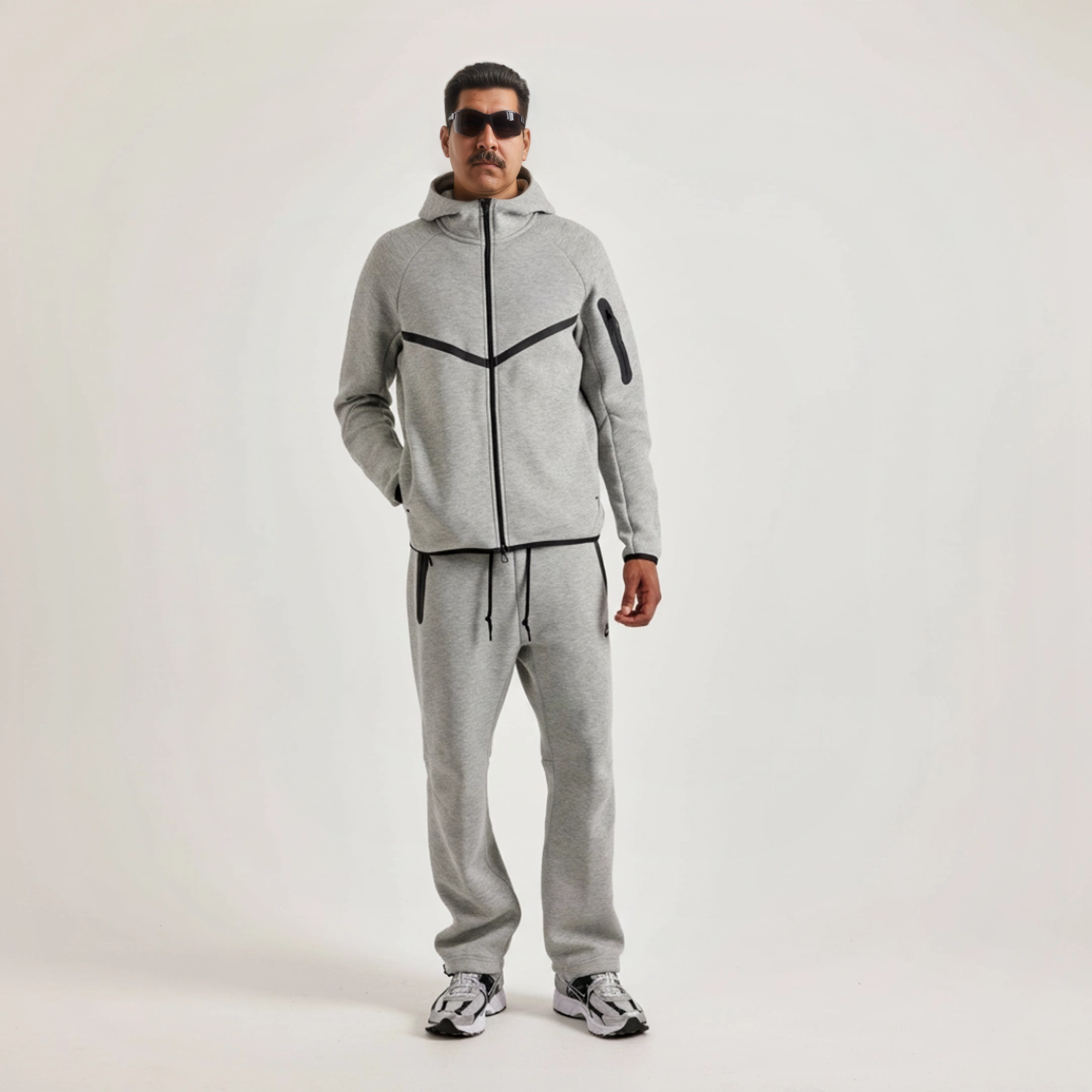 Tech Fleece Full Zip Hoodie Set For Men