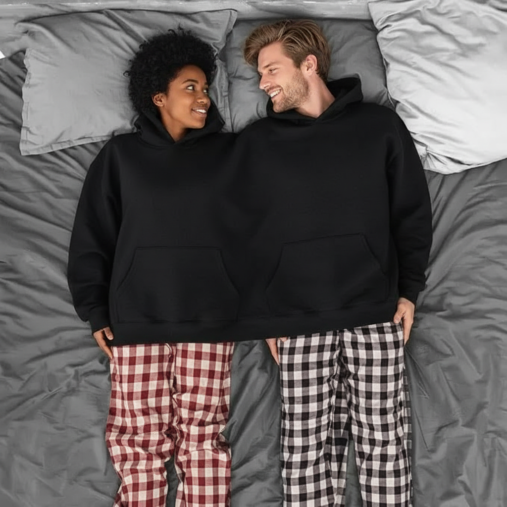 Oversized Double Hood Matching Sweatshirt