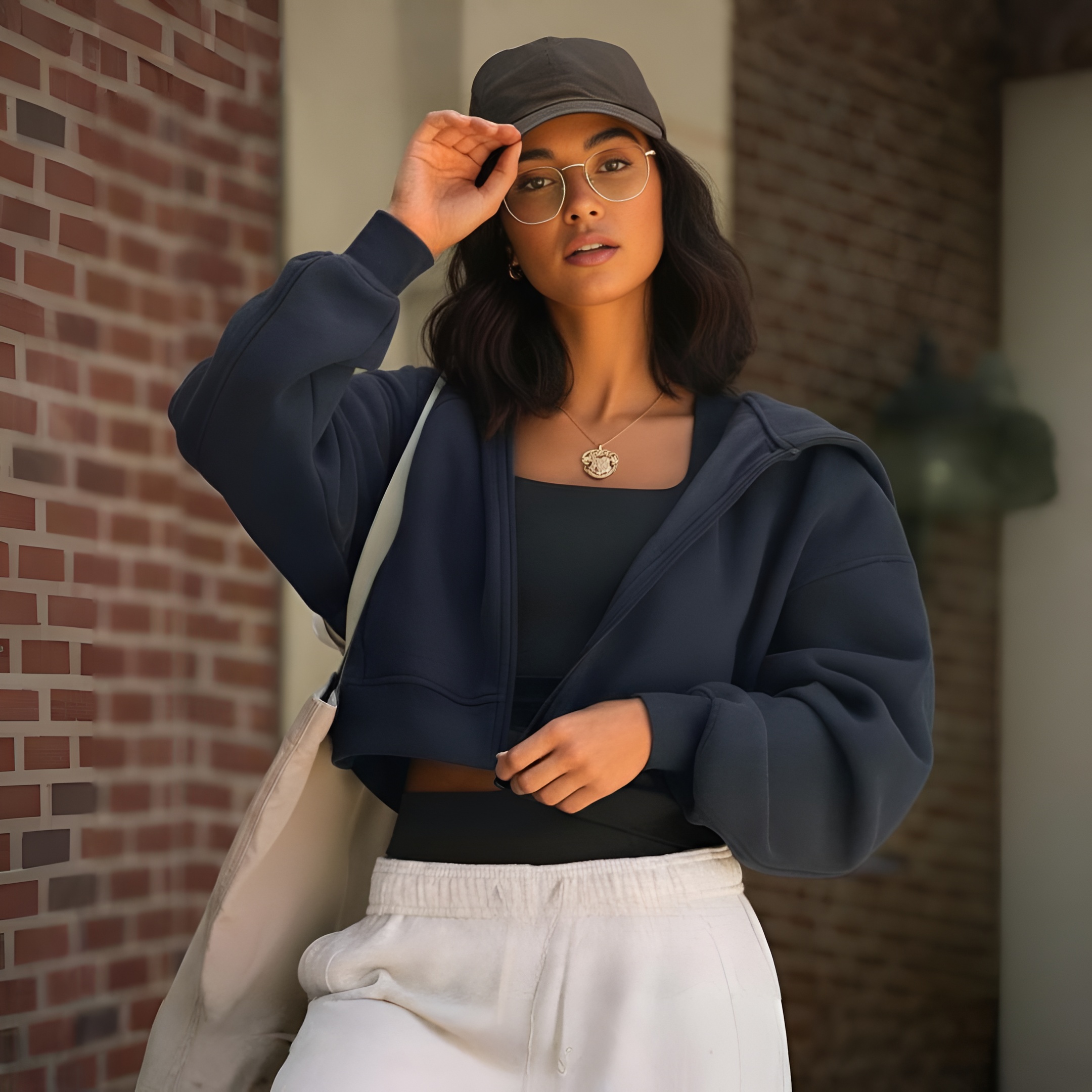 Everyday Fleece Soft Warm Lightweight Relaxed Fit Cropped Hoodie Sweatshirt