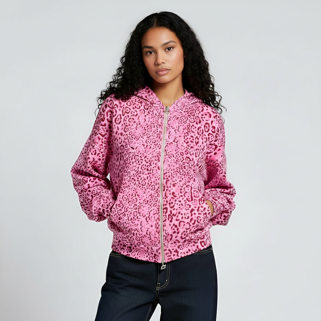 Nocturne Beast Leopard Zip Hoodie