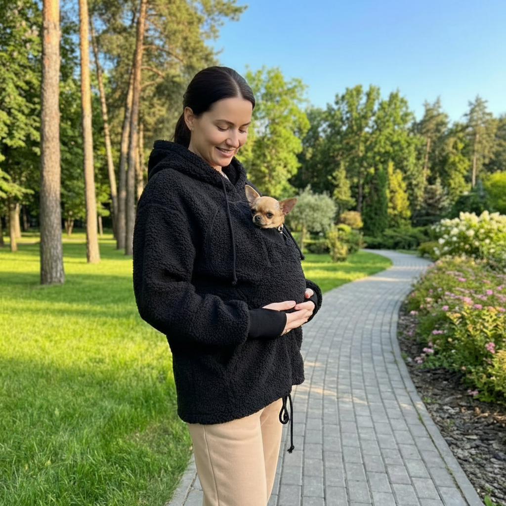 Pet Hoodie Carrier With Front Pocket