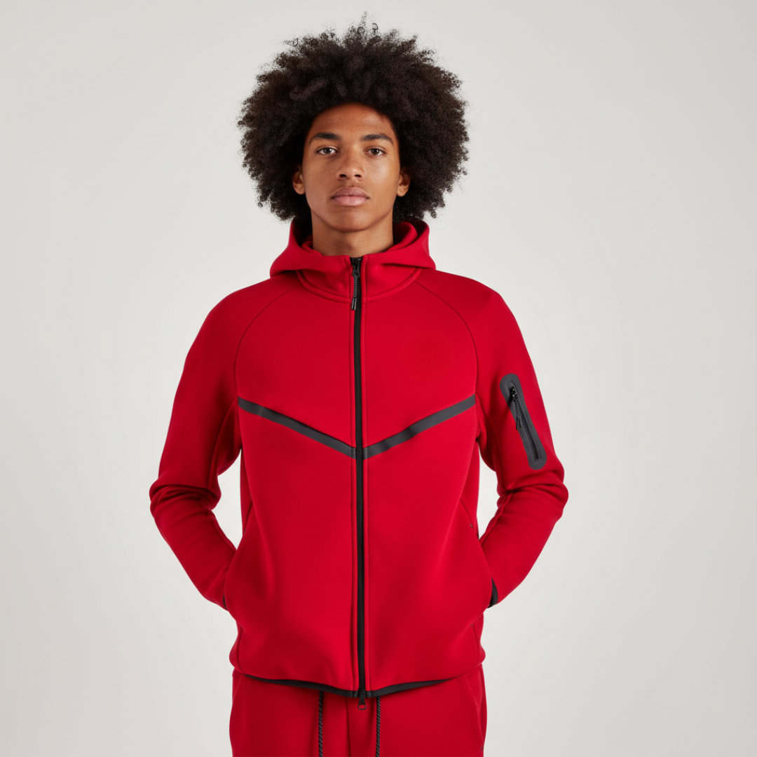 Full Zip Hooded Fleece Jacket For Men