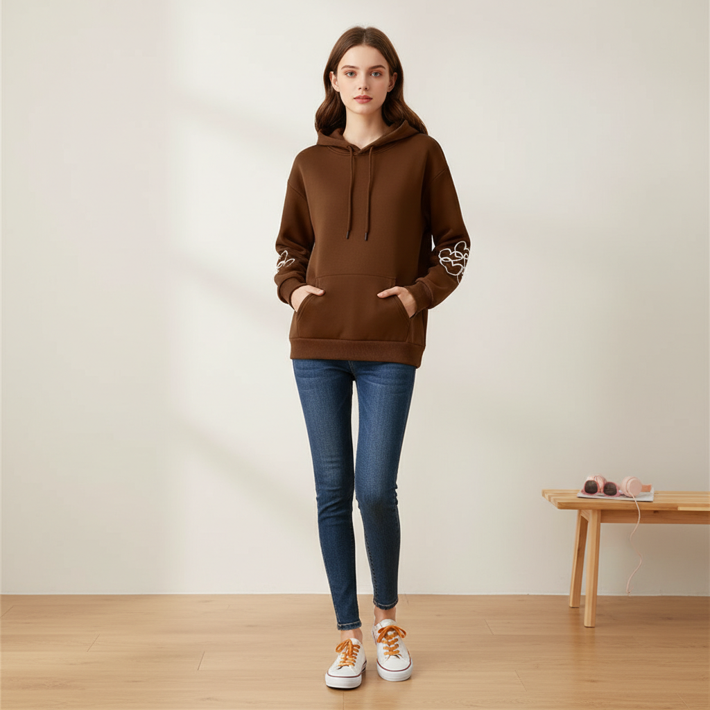 Casual Plus Size Cow Print Hooded Pullover Sweatshirt