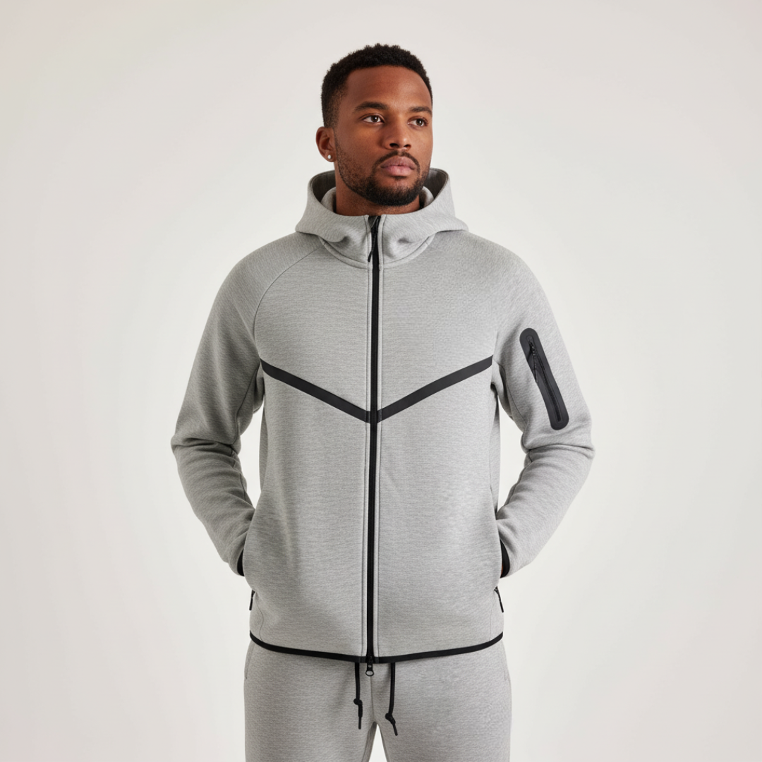 Full Zip Hooded Fleece Jacket For Men