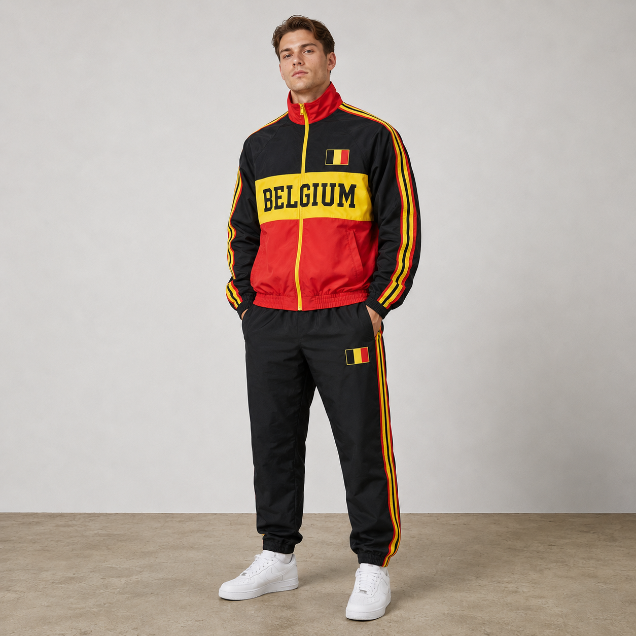 World Cup 2026 Themed Belgium Football Fan Sweatshirt And Jogger Set