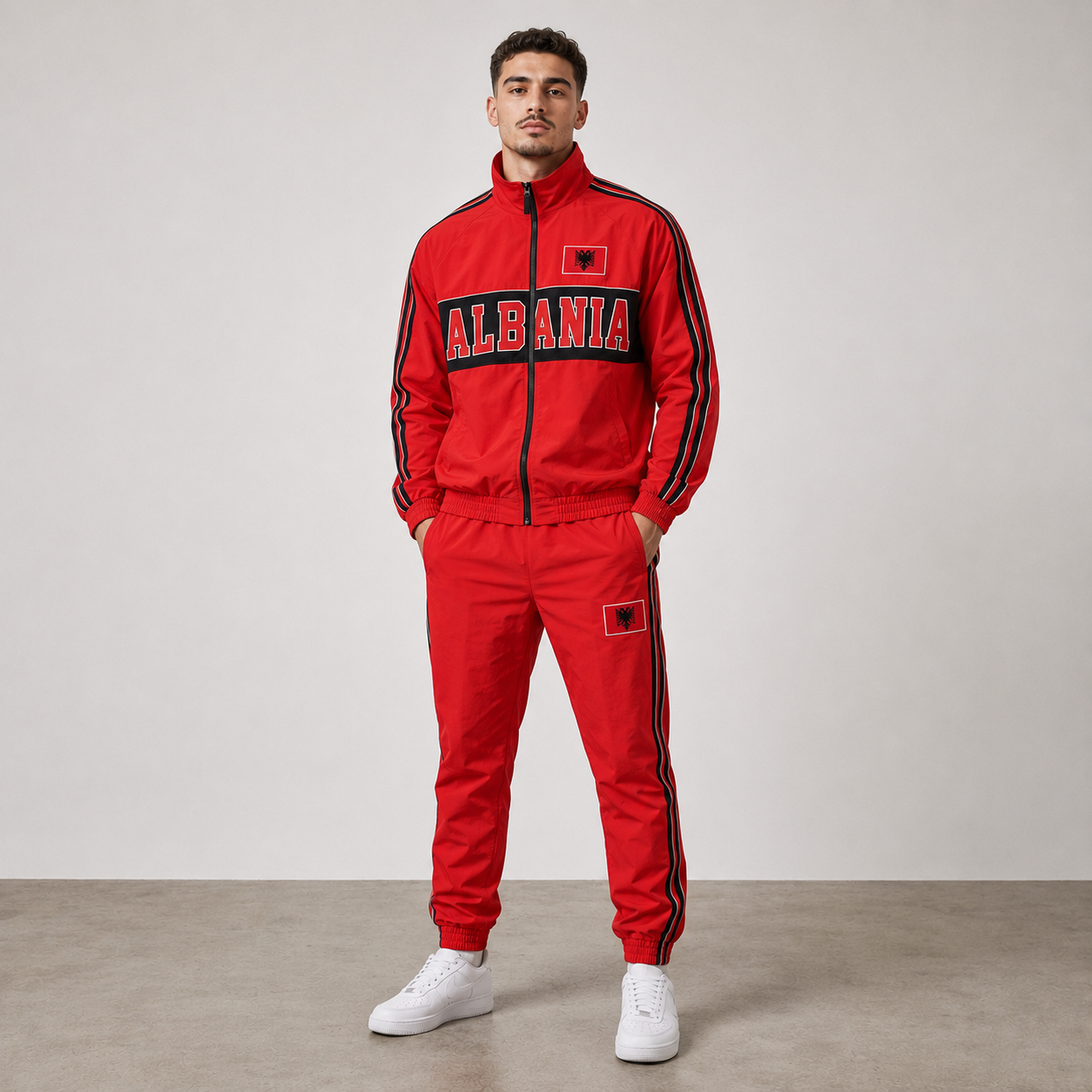 World Cup 2026 Themed Albania Football Fan Sweatshirt And Jogger Set