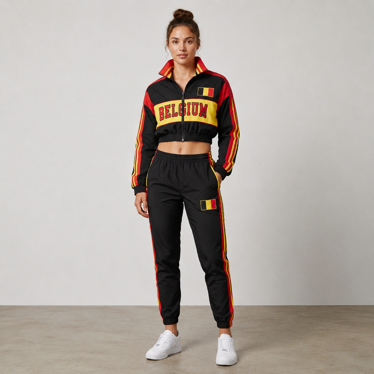 World Cup 2026 Themed Belgium Football Fan Sweatshirt And Jogger Set