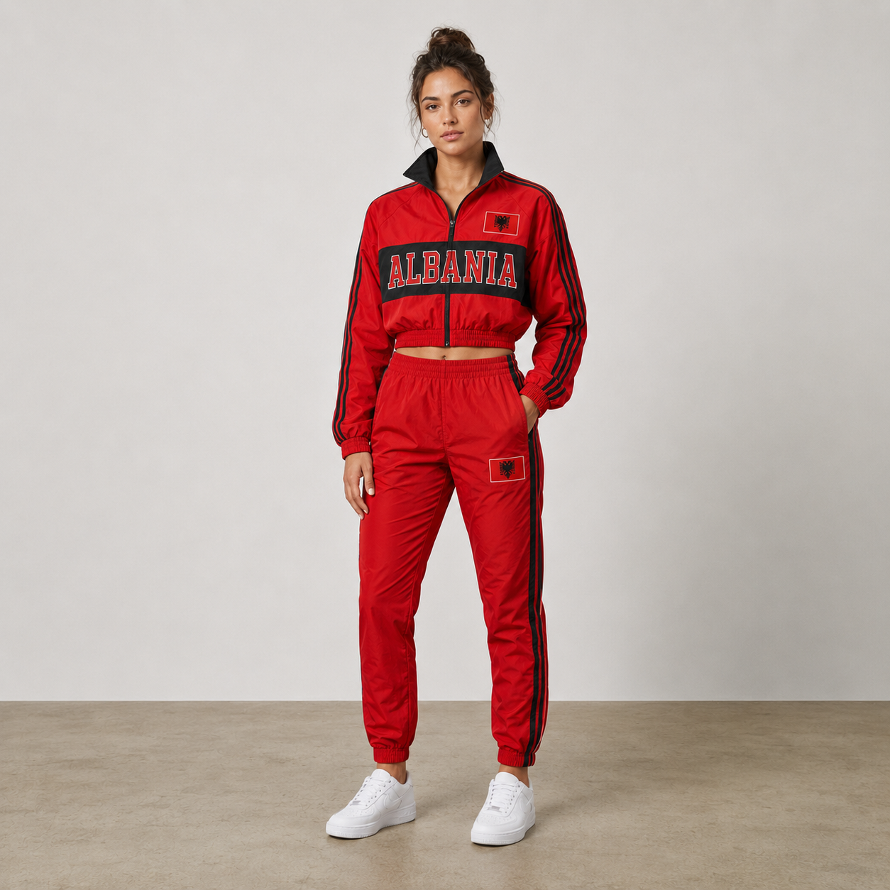 World Cup 2026 Themed Albania Football Fan Sweatshirt And Jogger Set