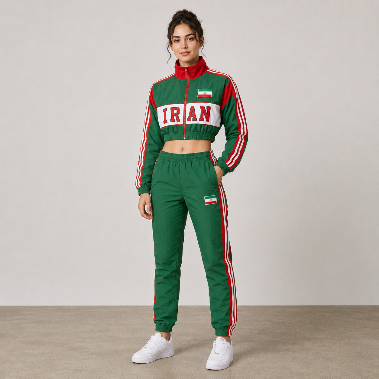 World Cup 2026 Themed Iran Football Fan Sweatshirt And Jogger Set