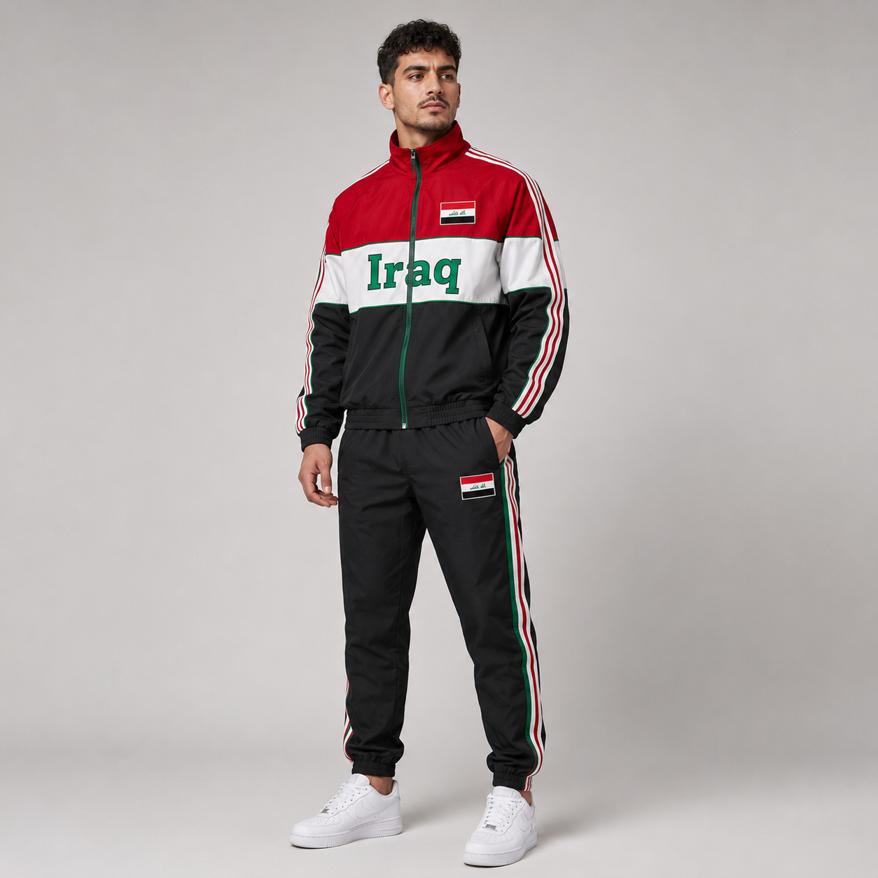 World Cup 2026 Themed Iraq Football Fan Sweatshirt And Jogger Set