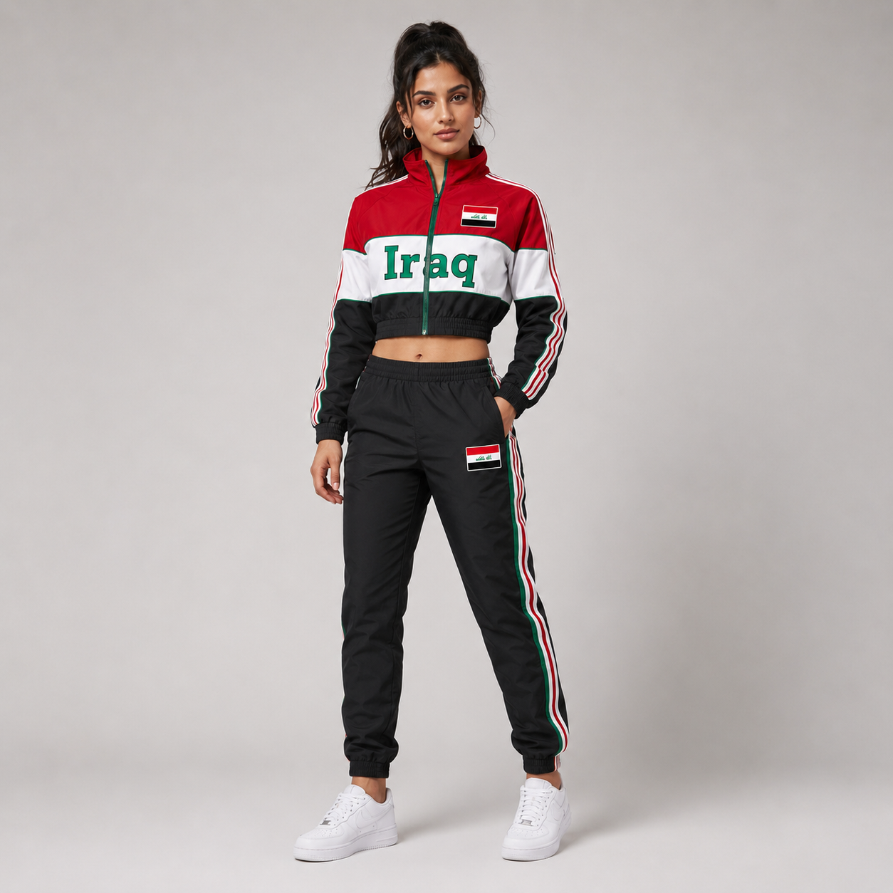 World Cup 2026 Themed Iraq Football Fan Sweatshirt And Jogger Set