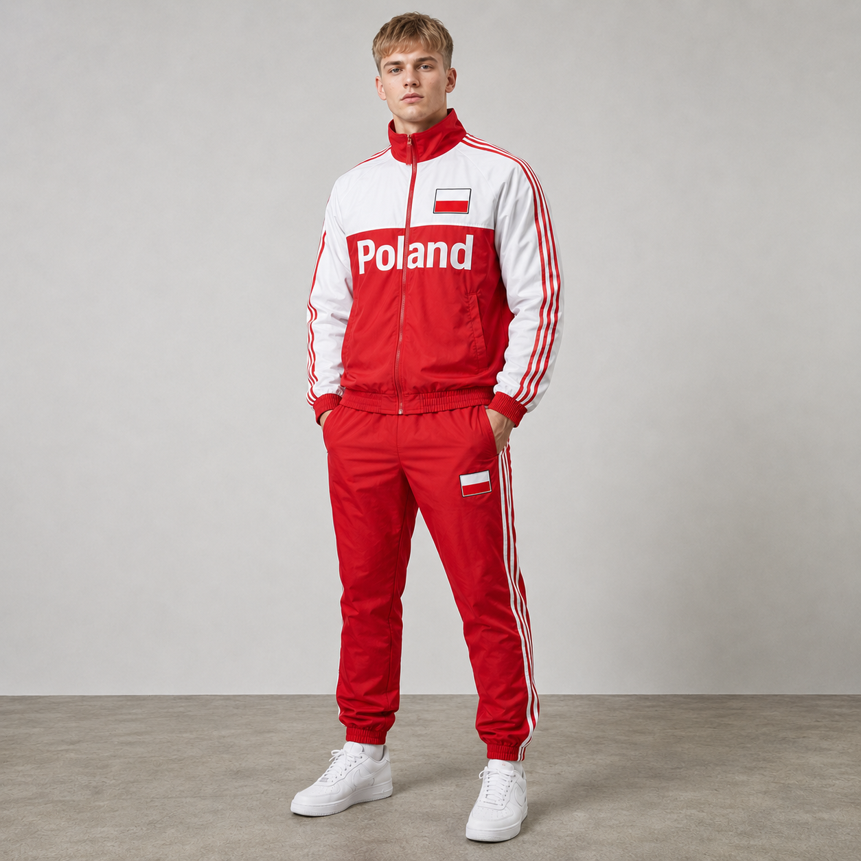 World Cup 2026 Themed Poland Football Fan Sweatshirt And Jogger Set