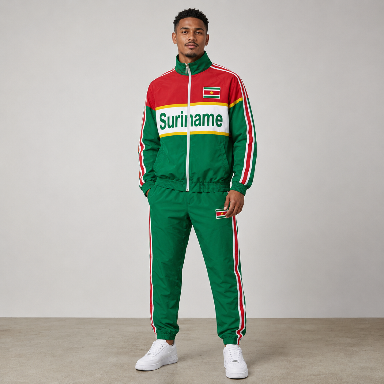 World Cup 2026 Themed Suriname Football Fan Sweatshirt And Jogger Set