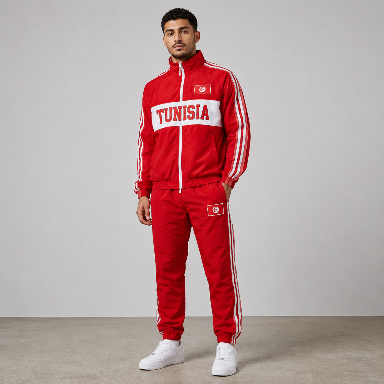 World Cup 2026 Themed Tunisia Football Fan Sweatshirt And Jogger Set