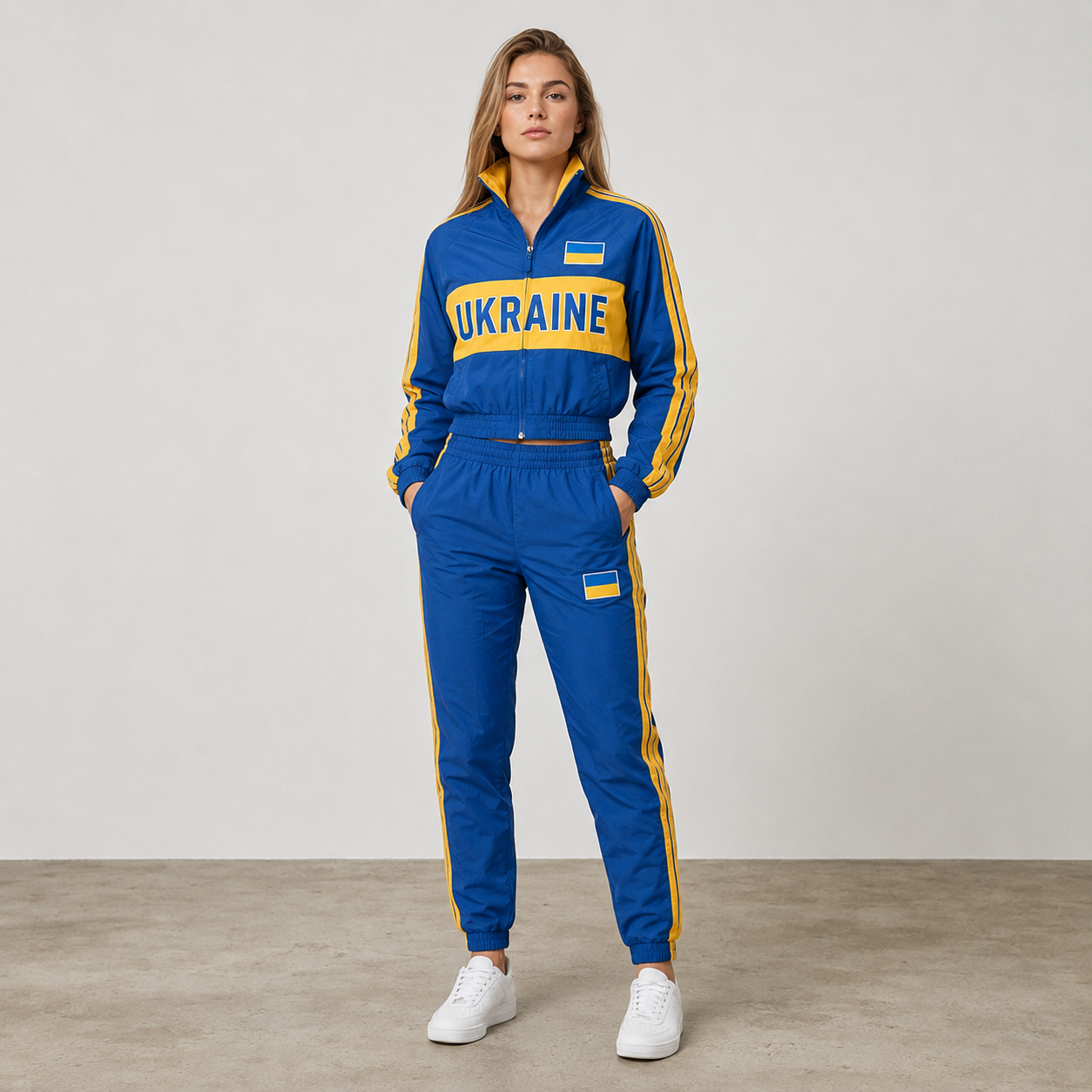 World Cup 2026 Themed Ukraine Football Fan Sweatshirt And Jogger Set