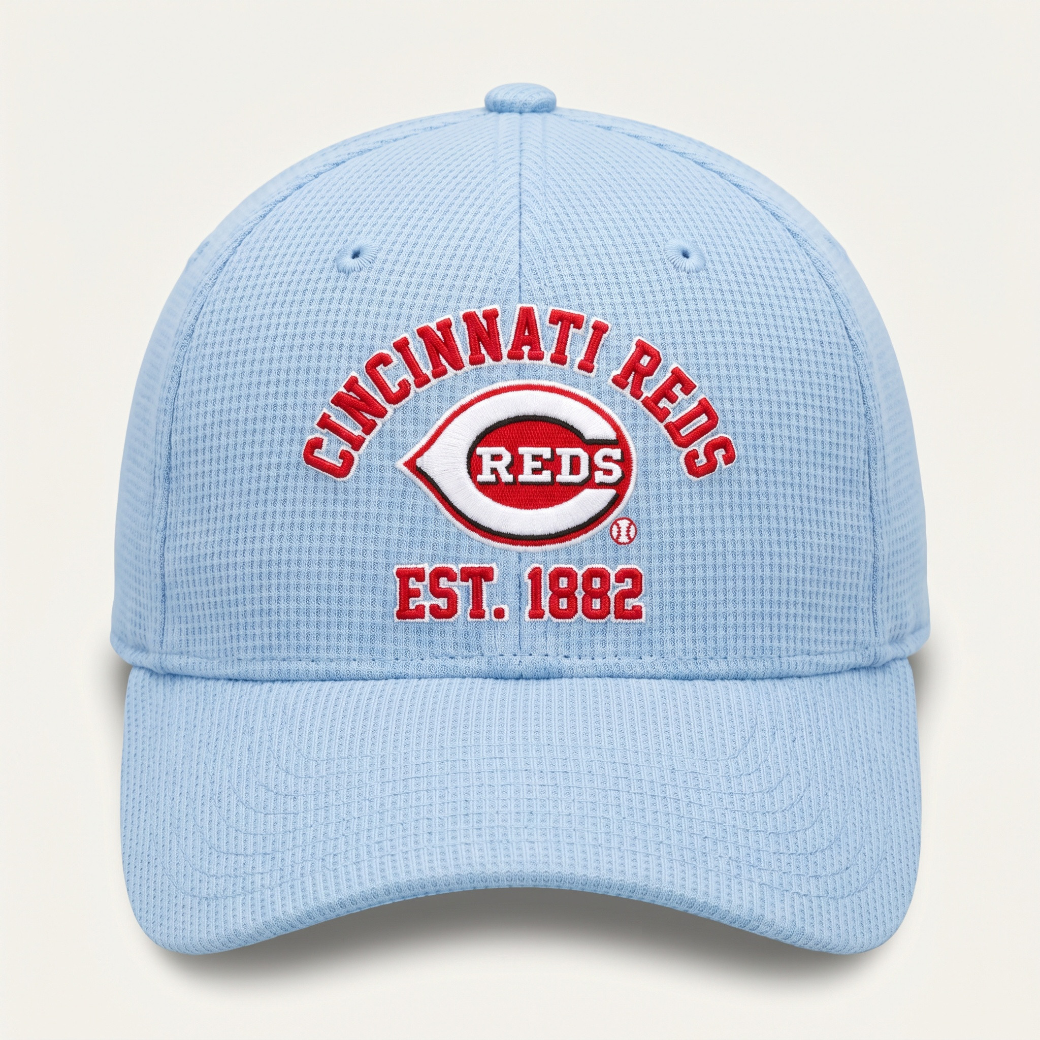 Cincinnati Reds Waffle Knit Cap in Light Blue