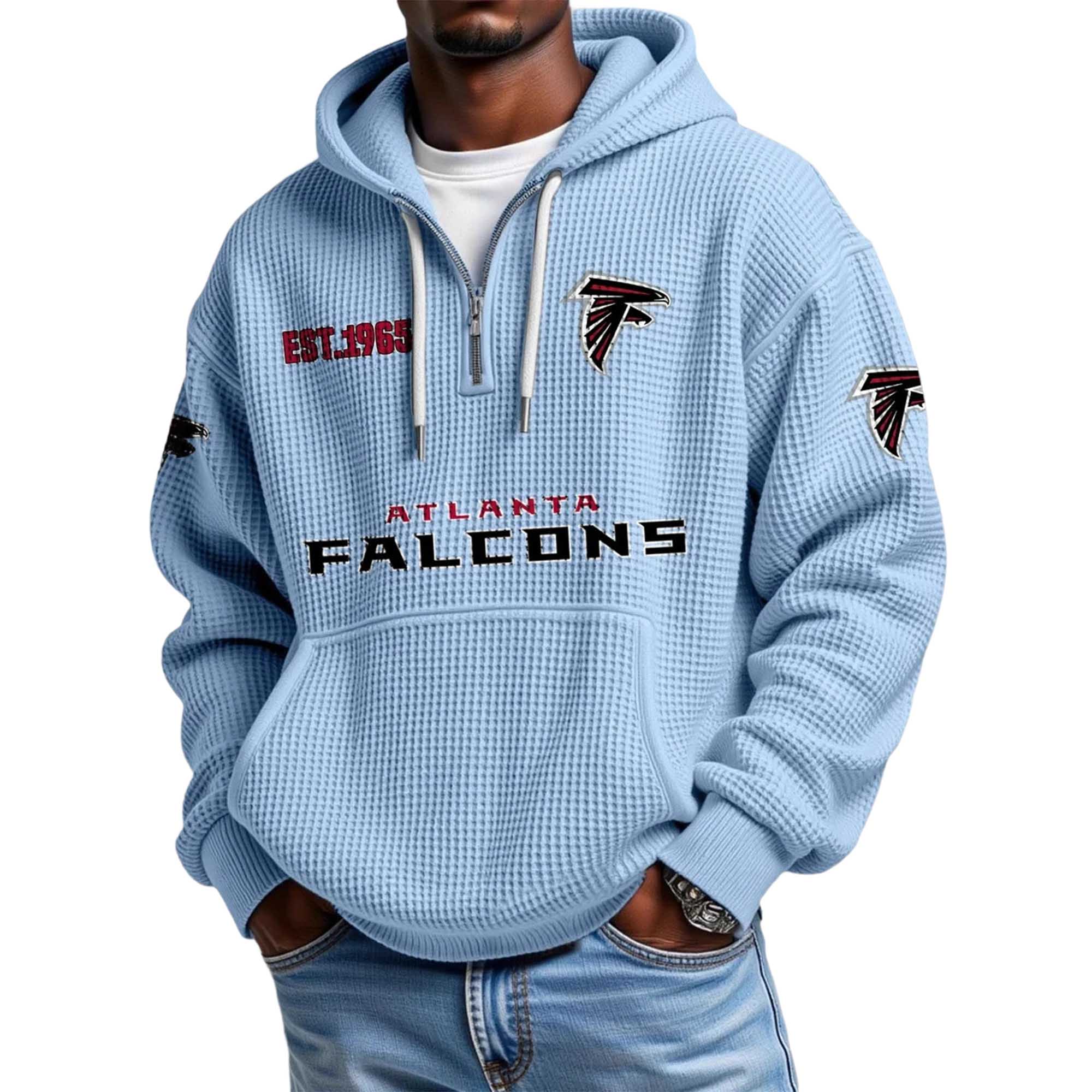 Falcons EST 1965 Quarter Zip Waffle Hoodie