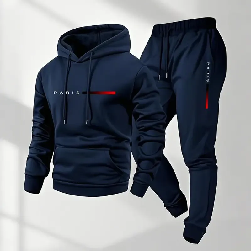 Men’s Paris Graphic Hoodie & Jogger Tracksuit Set