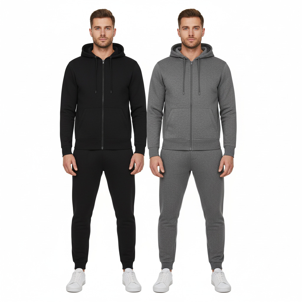 Pack Of 2 Full Zip Hoodie And Jogger Pant Set